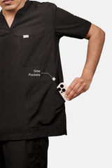 Classic (Black) Men's V-Neck Scrub Set