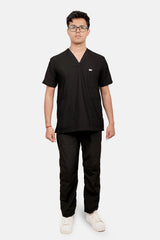Classic (Black) Men's V-Neck Scrub Set