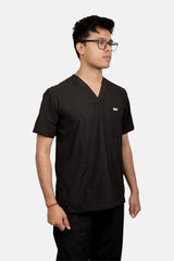Classic (Black) Men's V-Neck Scrub Set