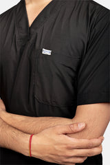 Classic (Black) Men's V-Neck Scrub Set