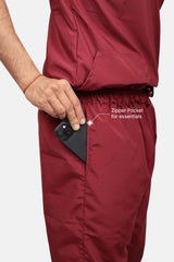 Classic (Maroon) Men's V-Neck Scrub Set