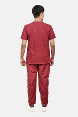 Classic (Maroon) Men's V-Neck Scrub Set