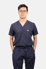 Classic (Navy) Men's V-Neck Scrub Set