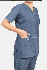 Classic (Teal) Women's V-Neck Scrub Set