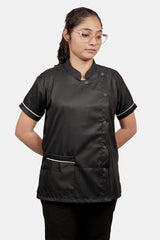 Doctor's Superior Black Side Button Apron (Unisex)