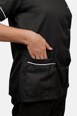 Doctor's Superior Black Side Button Apron (Unisex)