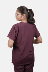 Classic (Wine) Women's V-Neck Scrub Set