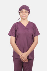 Classic (Wine) Women's V-Neck Scrub Set
